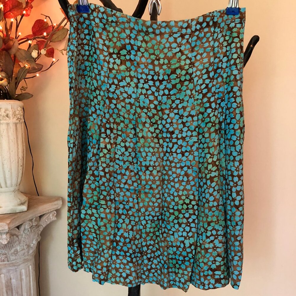 Nomadic Traders skirt S Small turquoise brown above knee